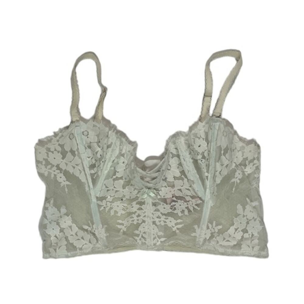 Victoria's Secret Bridal Party Floral Lace Adjustable Straps Corest Bra Size M